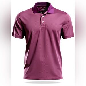 Brooks Brothers Men's Small Polo Shirt Maroon Micro-Dot Stretch Golf Performance